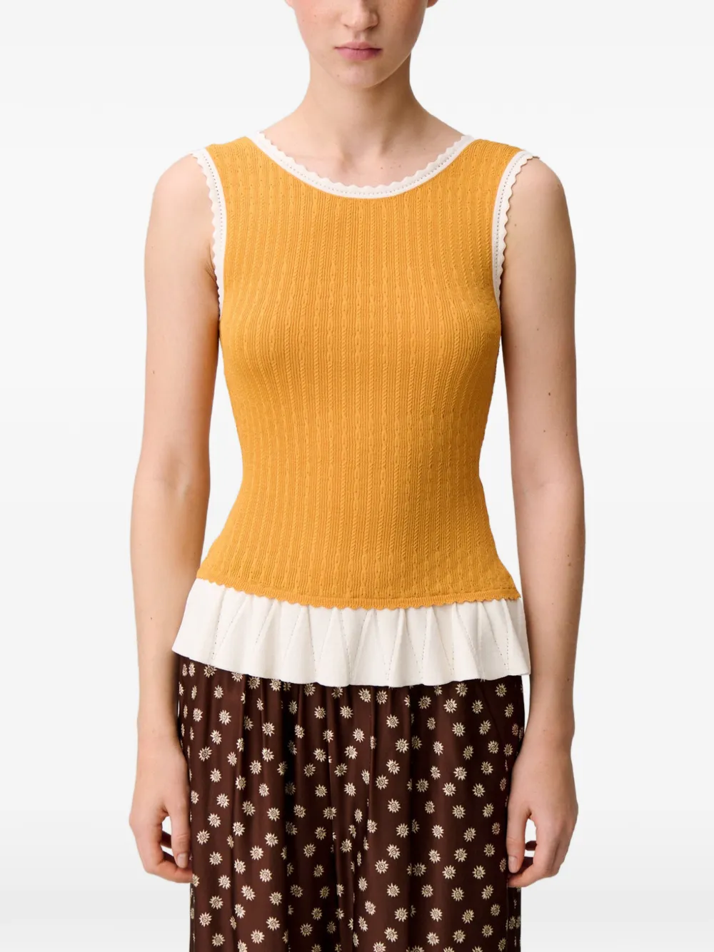 Claudie Pierlot Gebreide top met ronde hals Geel