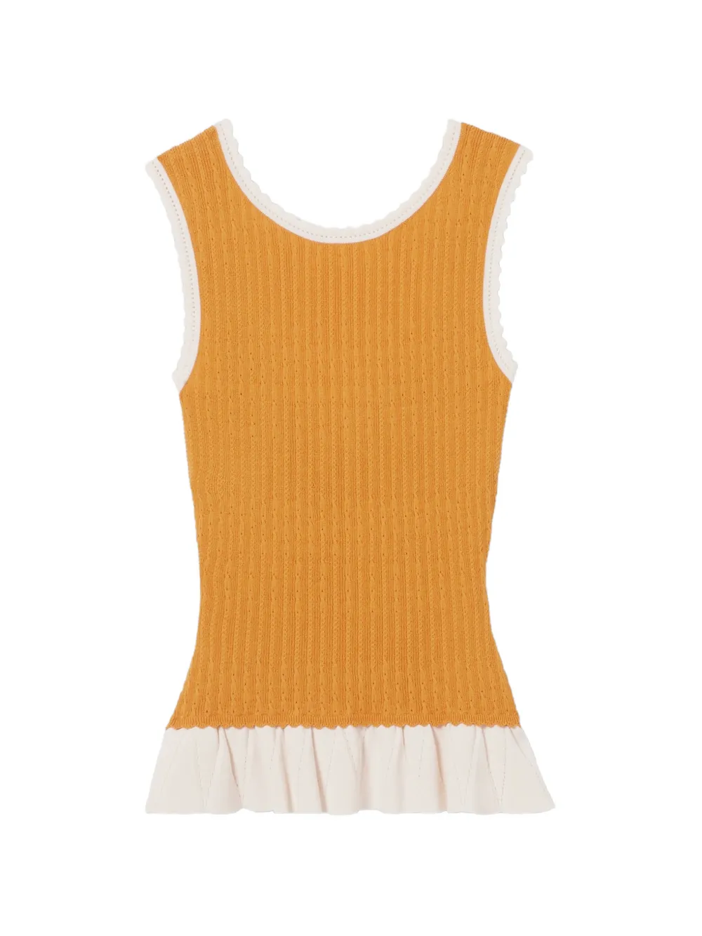 Claudie Pierlot ruffled scallop top - Giallo