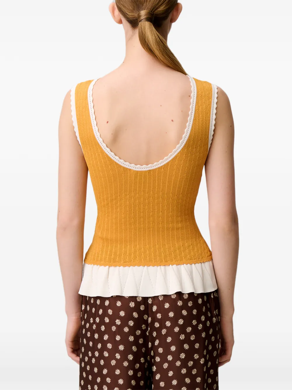 Claudie Pierlot Gebreide top met ronde hals Geel