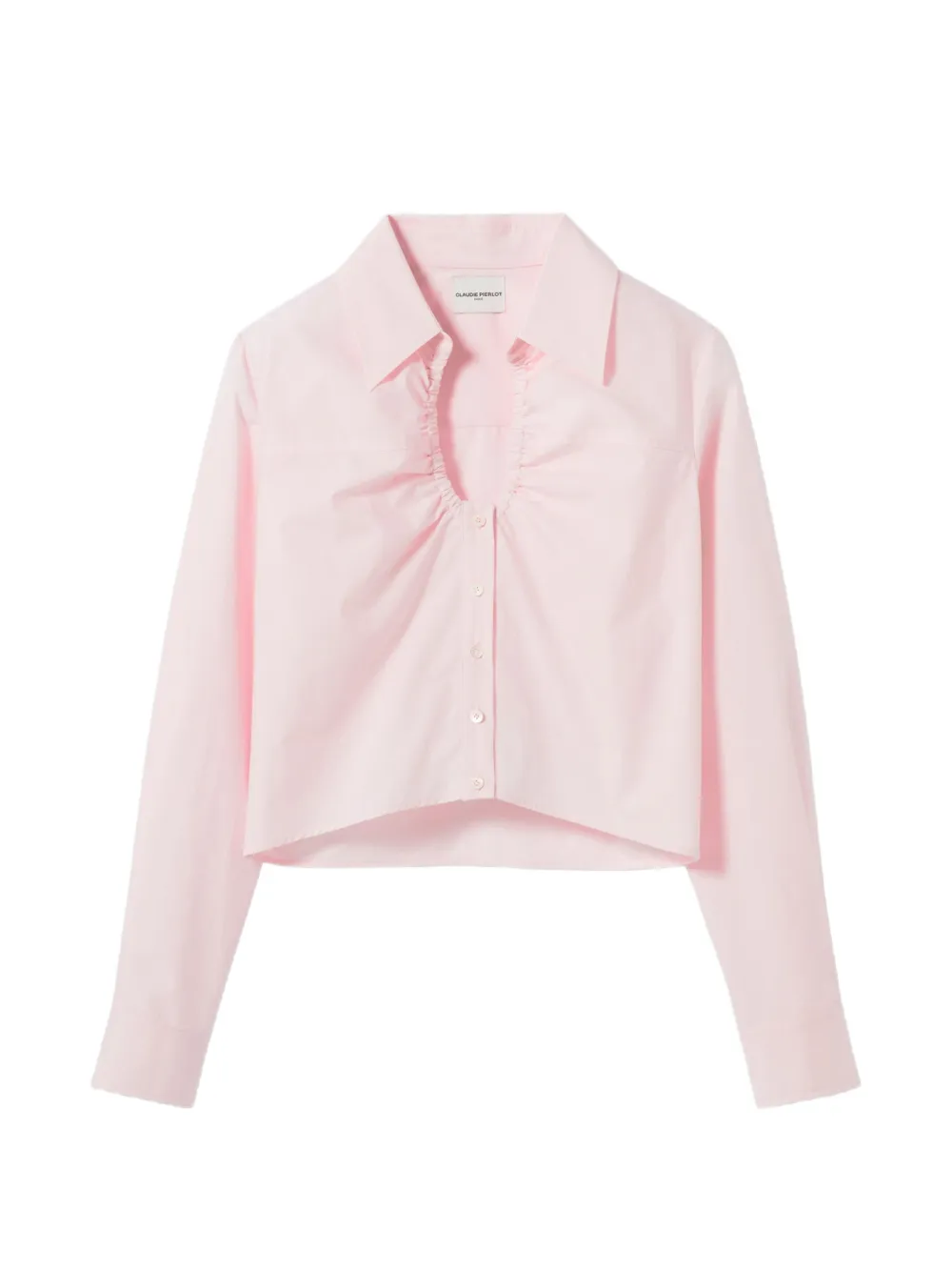 Claudie Pierlot cutout buttoned cotton shirt - Pink