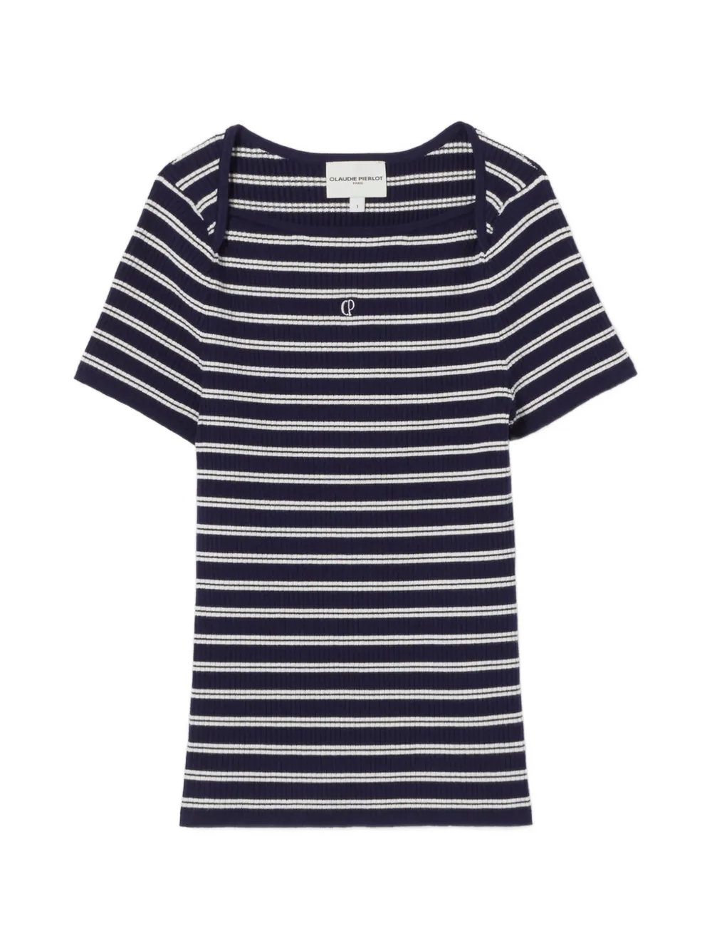 Claudie Pierlot striped embroidered T-shirt - Blu