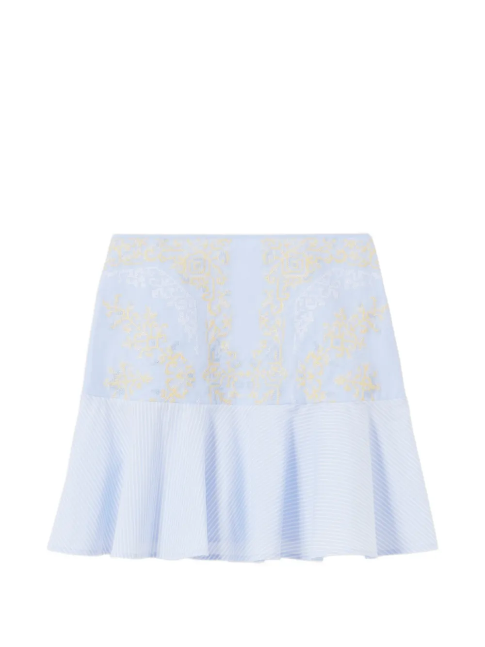 Claudie Pierlot embroidered striped-pattern A-line skirt - Blu