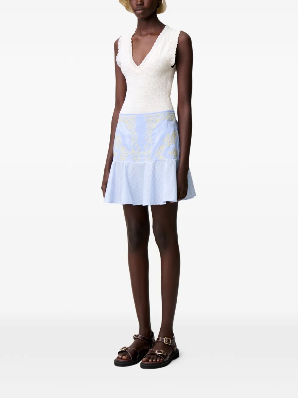 Claudie Pierlot Mini-rok met print Blauw