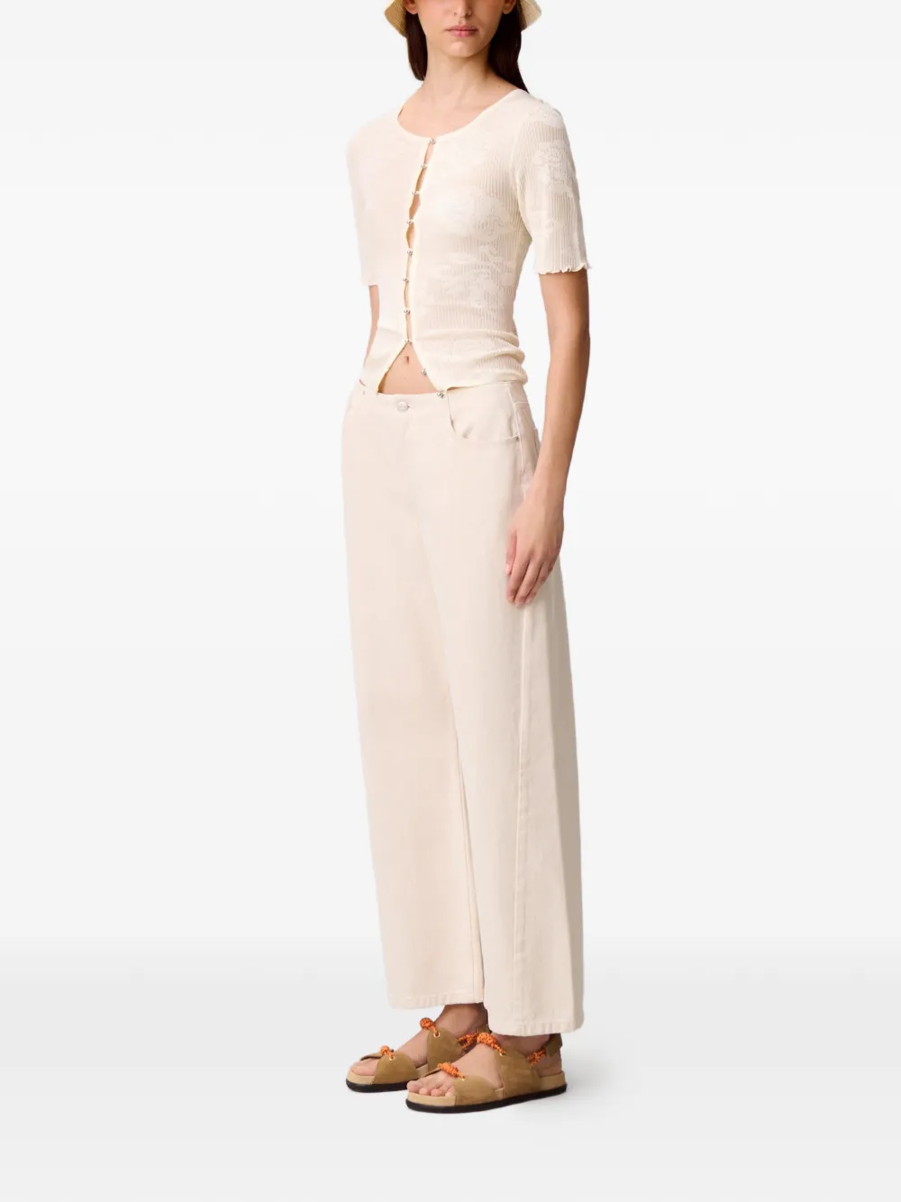 Buttoned Short-Sleeves Cardigan