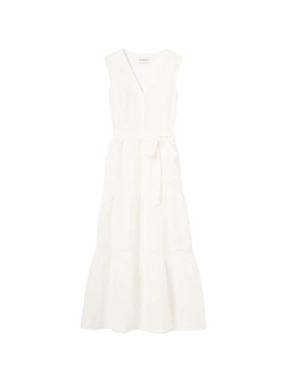 Claudie Pierlot lace-trim belted dress - Bianco