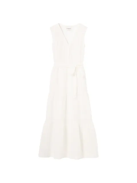 Claudie Pierlot flowy lace-trim belted midi dress