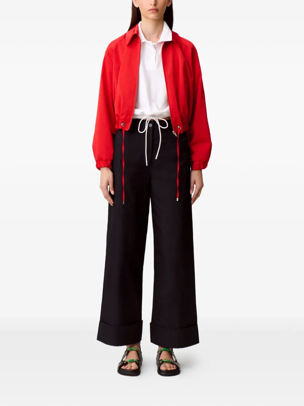 Claudie Pierlot Broek met wijde pijpen en manchetten Blauw