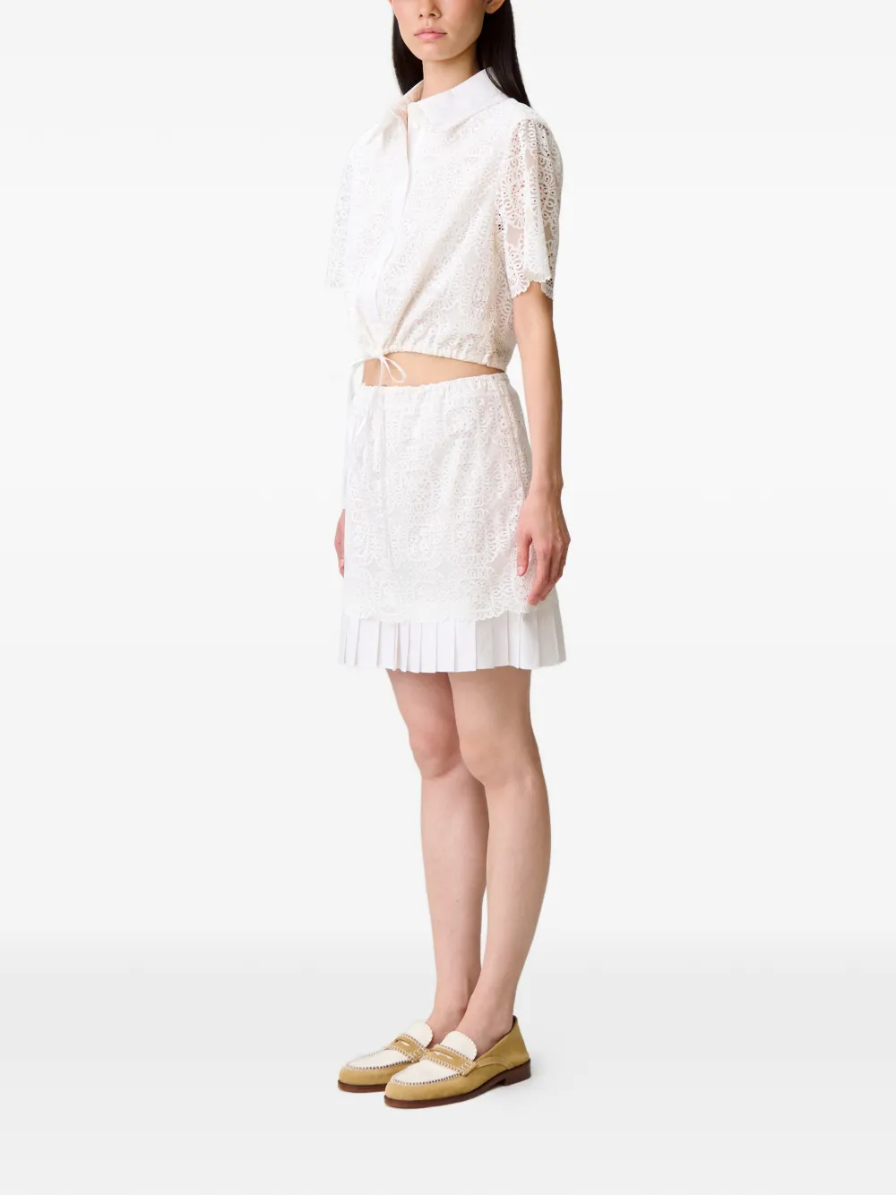  Claudie Pierlot Drawstring Mini Skirt - White 