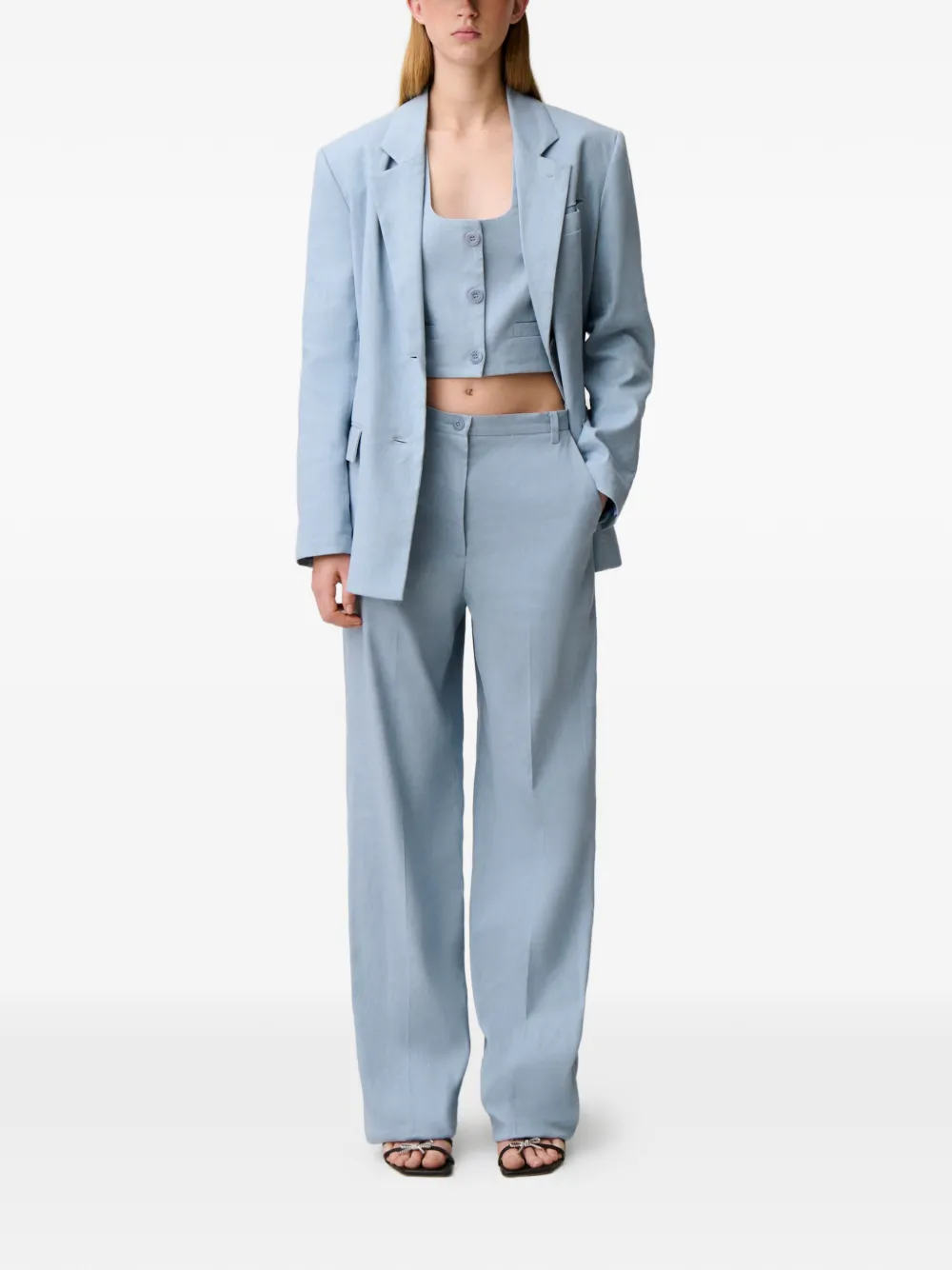 Button Straight Trousers
