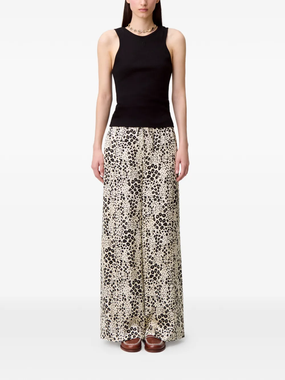 Claudie Pierlot printed drawstring trousers - Beige