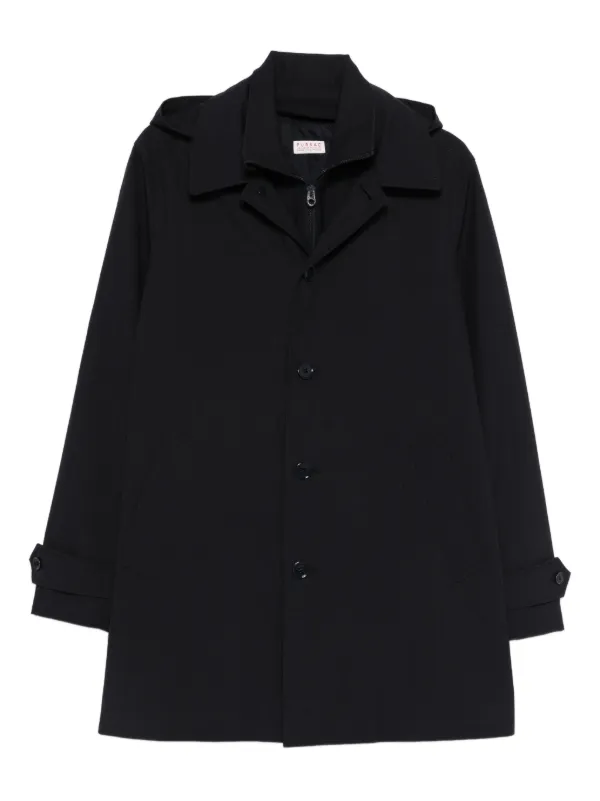 FURSAC Button Hooded Parka in Blue