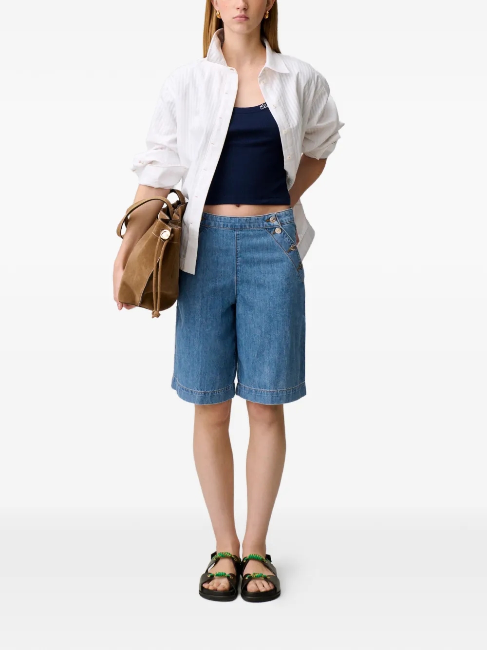 Claudie Pierlot Sailor denim shorts Blauw