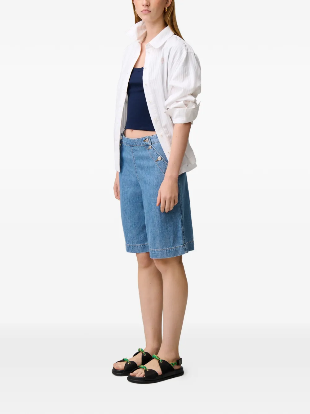 Claudie Pierlot Sailor denim shorts Blauw