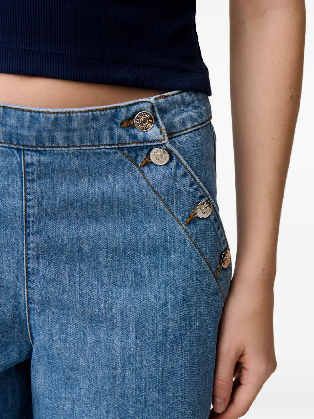 Claudie Pierlot Sailor denim shorts Blauw