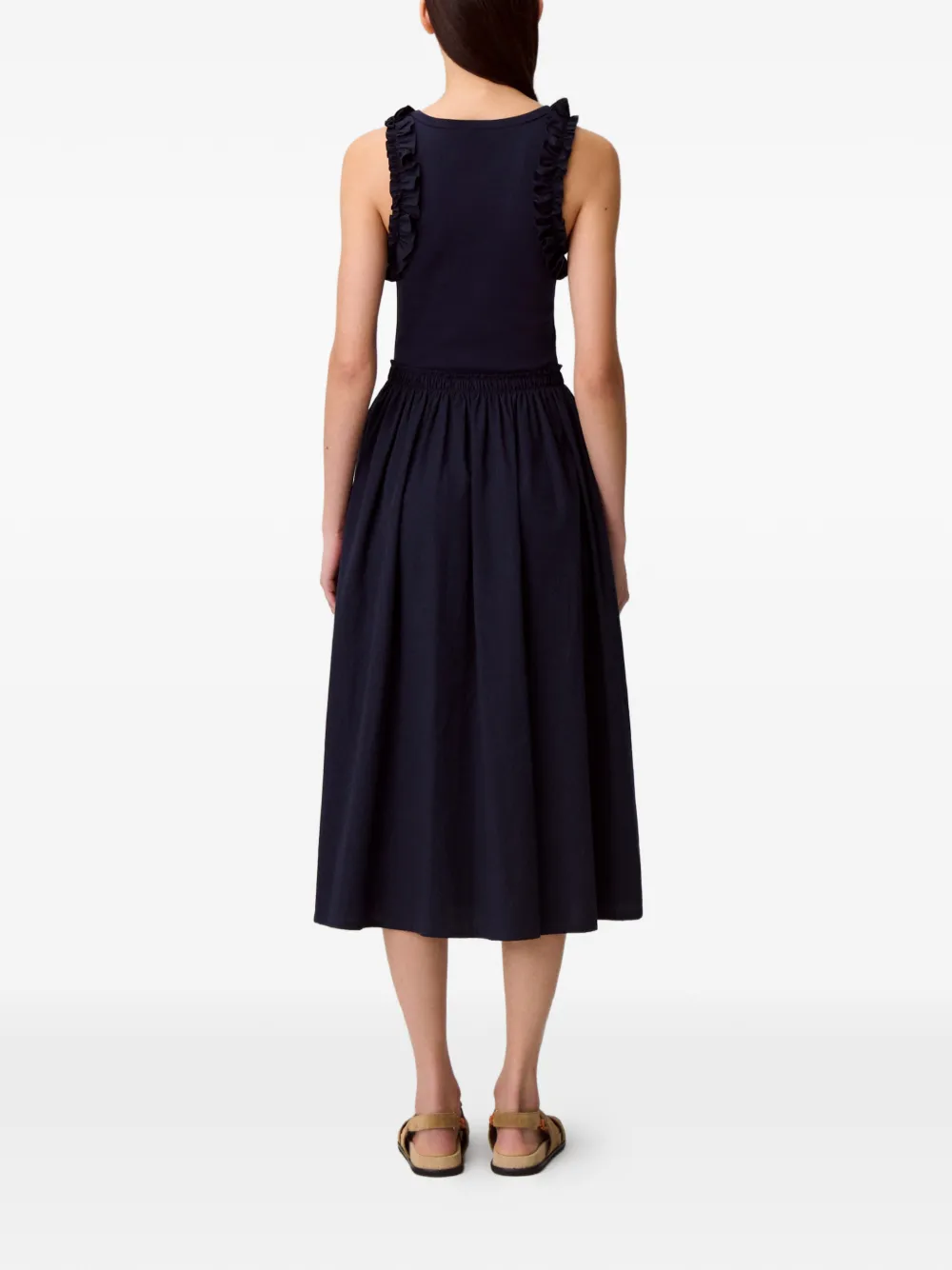 Claudie Pierlot Midi-jurk met ruches Blauw