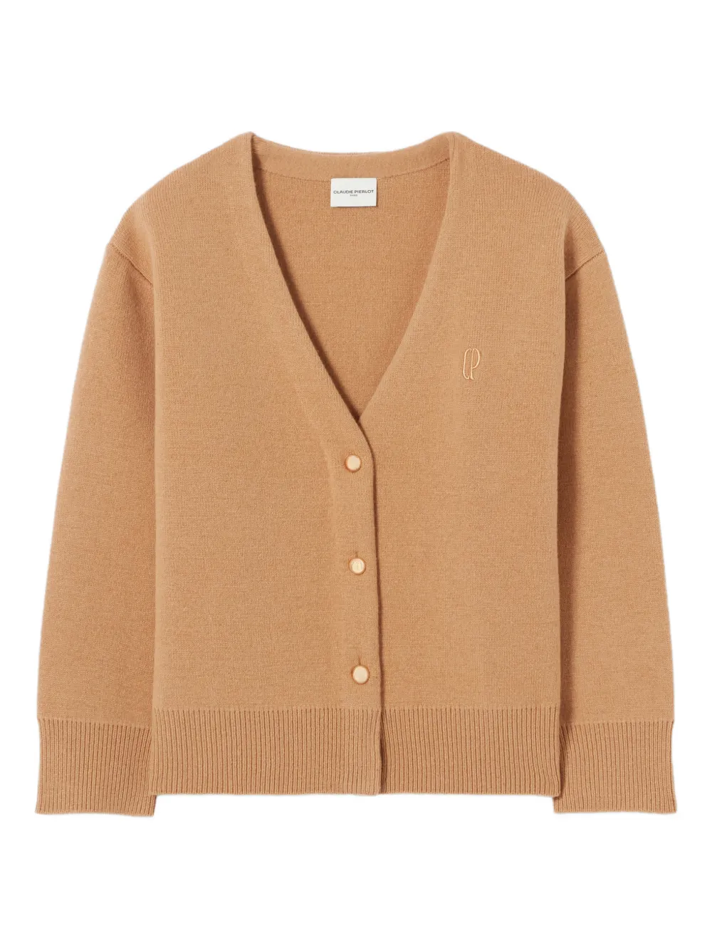 Claudie Pierlot Cardigan con logo ricamato e bottoni - Toni neutri