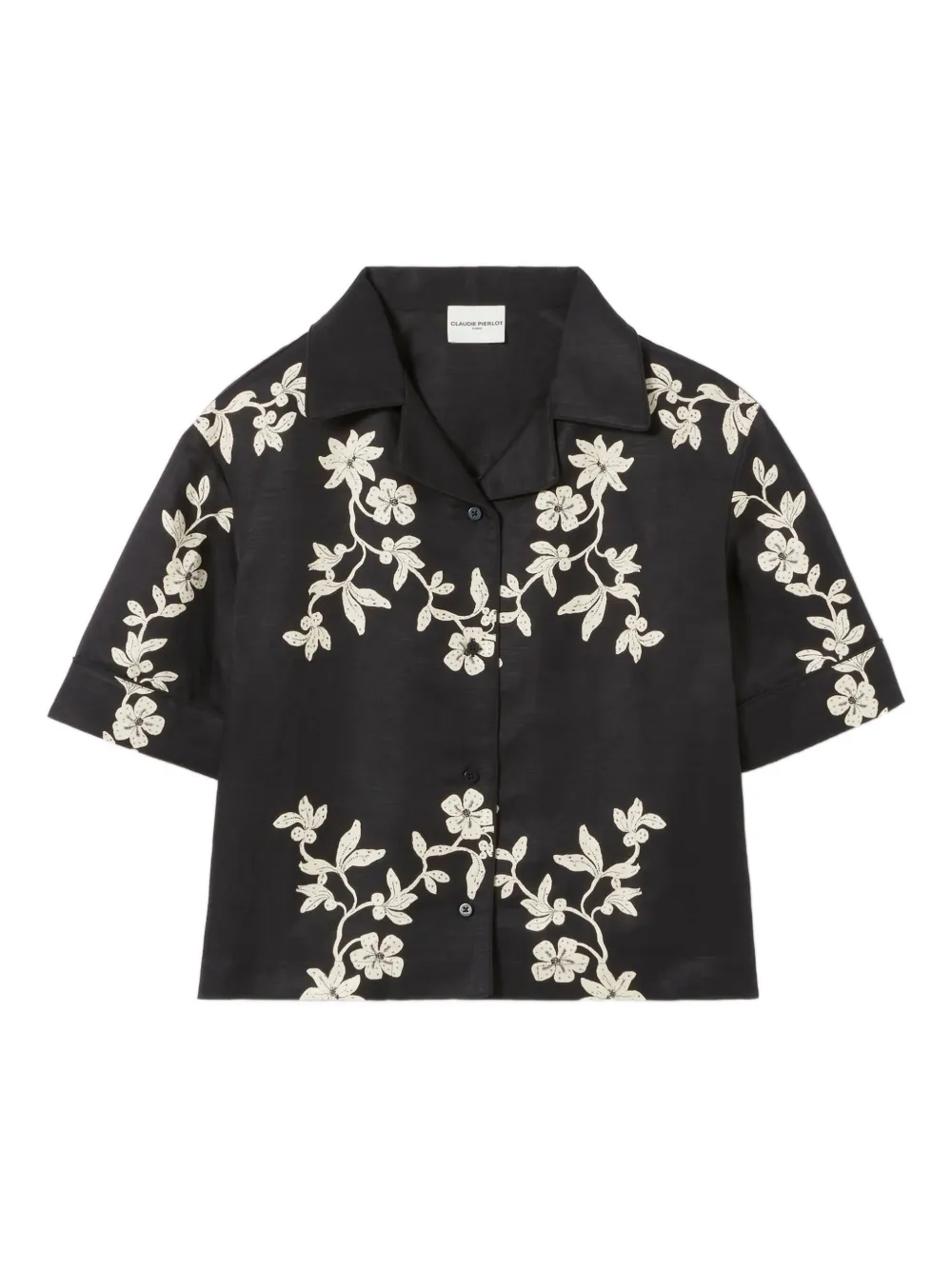 Claudie Pierlot Hemd mit Blumen-Print - Schwarz