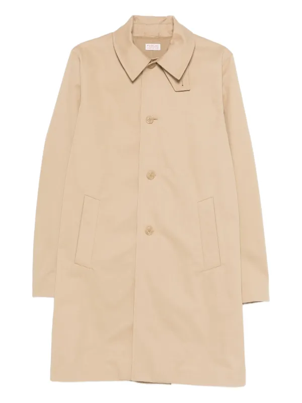 FURSAC Button Pocket Trench Coat in Neutrals