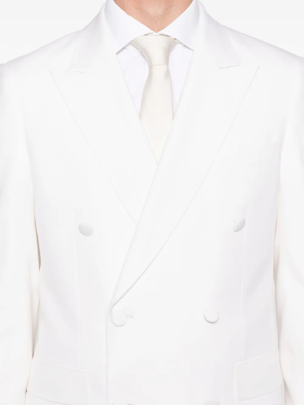 FURSAC Wollen blazer met knoopsluiting Wit
