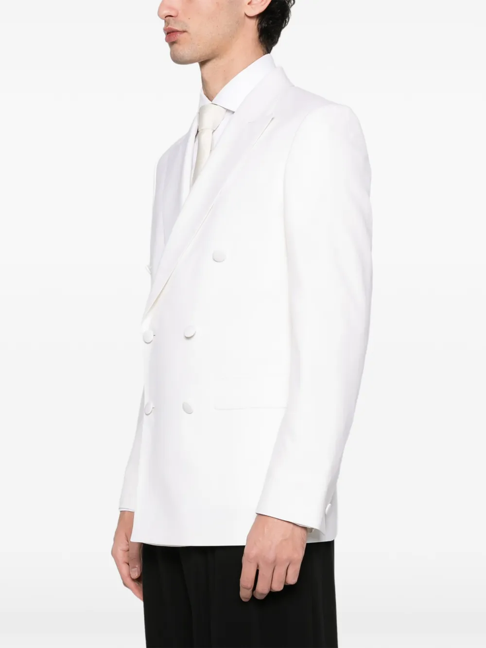  Fursac Button Fastening Wool Suit Jacket - White 