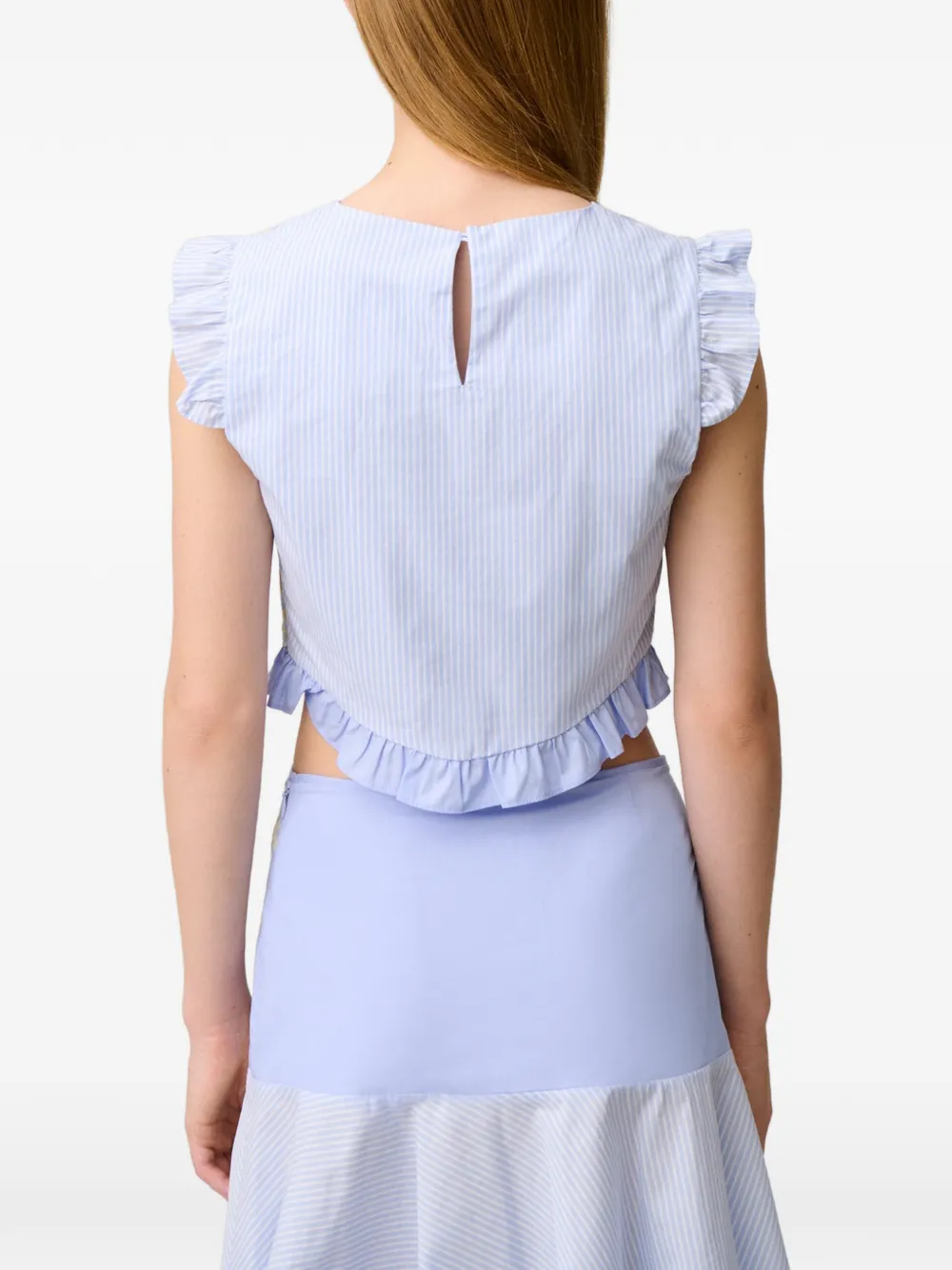 Claudie Pierlot Top met ruches en print Blauw