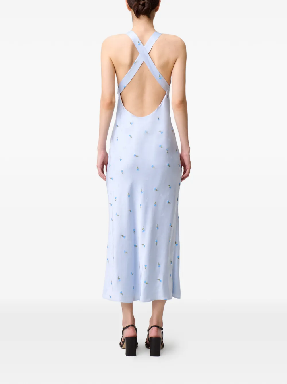 Claudie Pierlot Midi-jurk met gekruiste bandjes Blauw