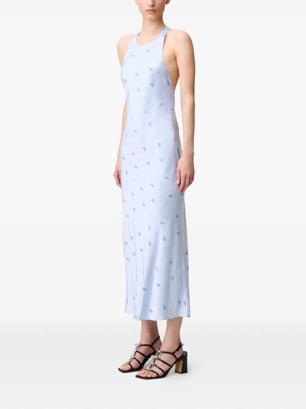 Claudie Pierlot Midi-jurk met gekruiste bandjes Blauw