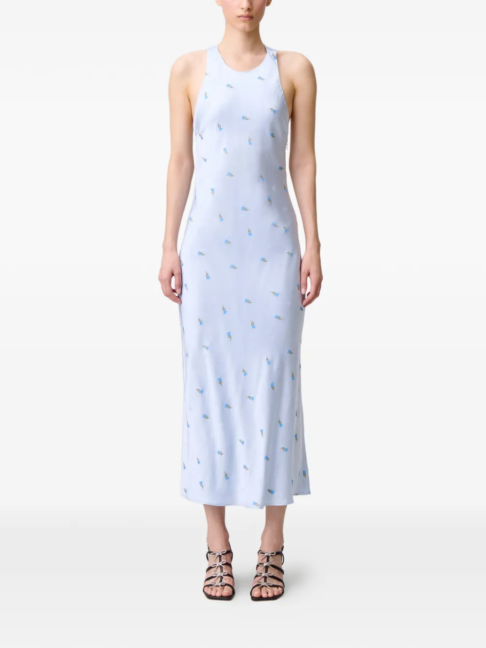 Claudie Pierlot Midi-jurk met gekruiste bandjes Blauw
