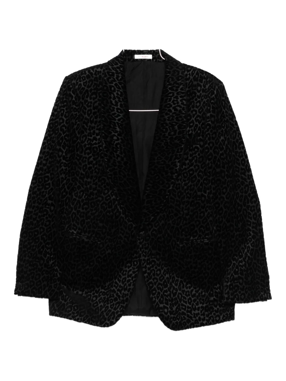 Fursac Pattern Animal Cotton Blazer In Black