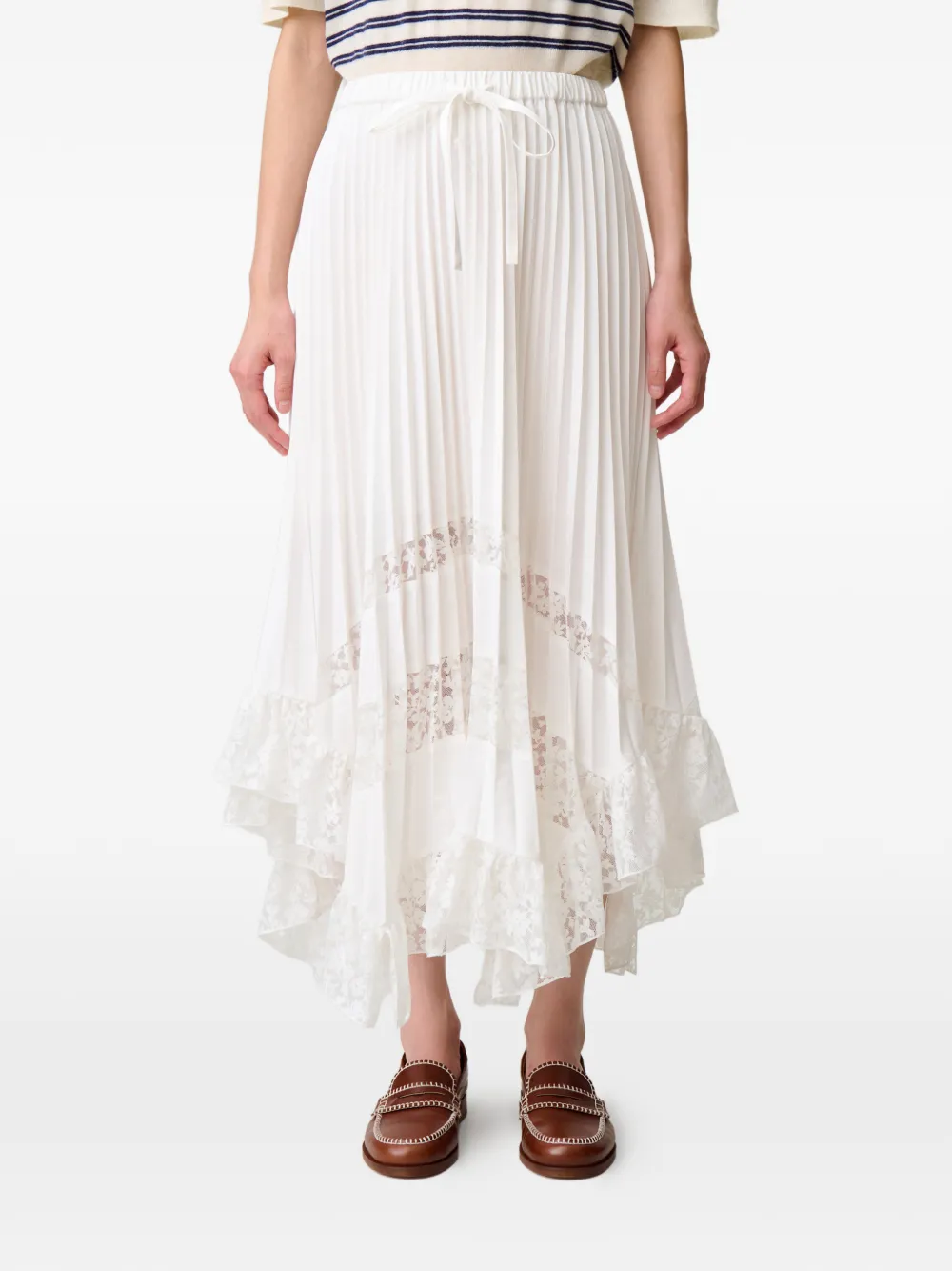 Claudie Pierlot Midi-rok met trekkoord Wit