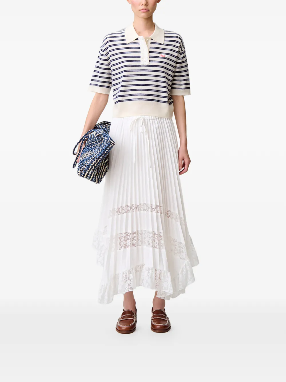  Claudie Pierlot Drawstring Midi Skirt - White 