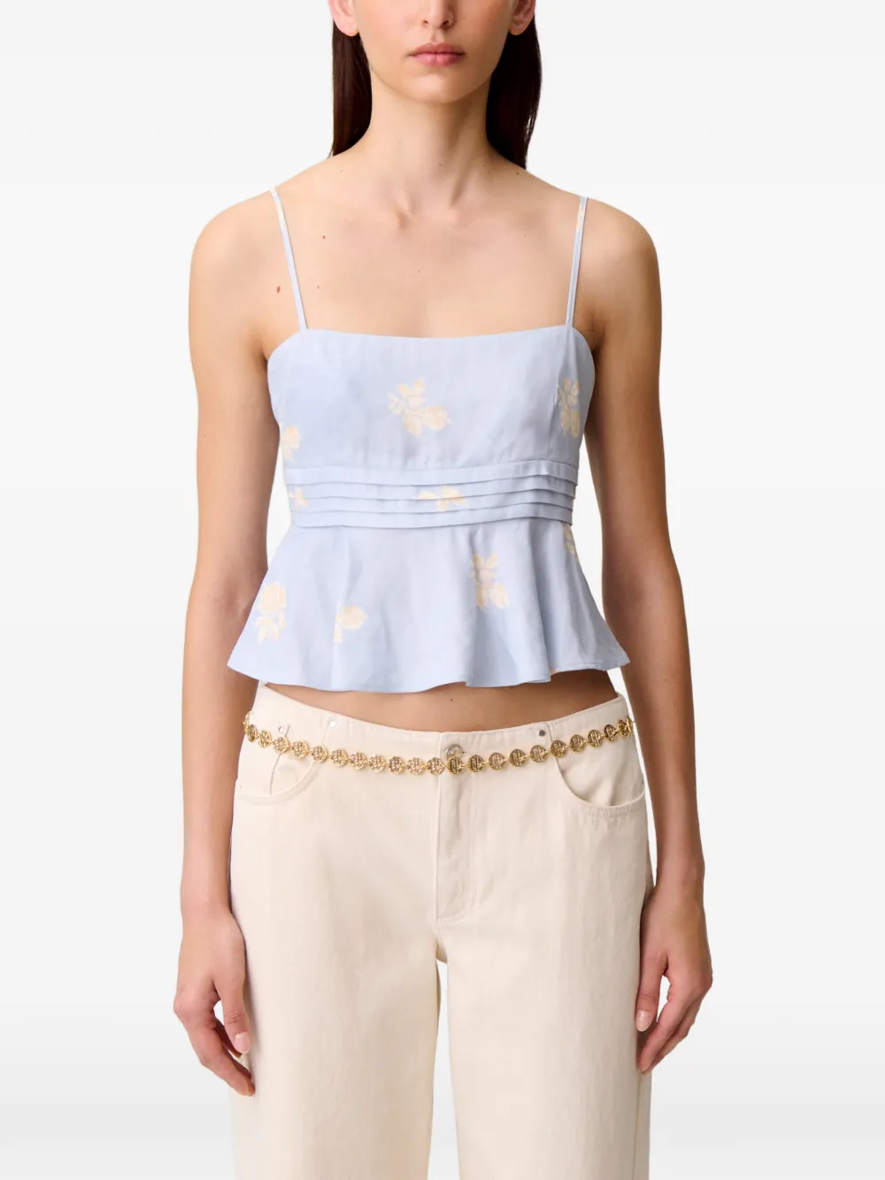 Claudie Pierlot Top met bloemenprint Blauw
