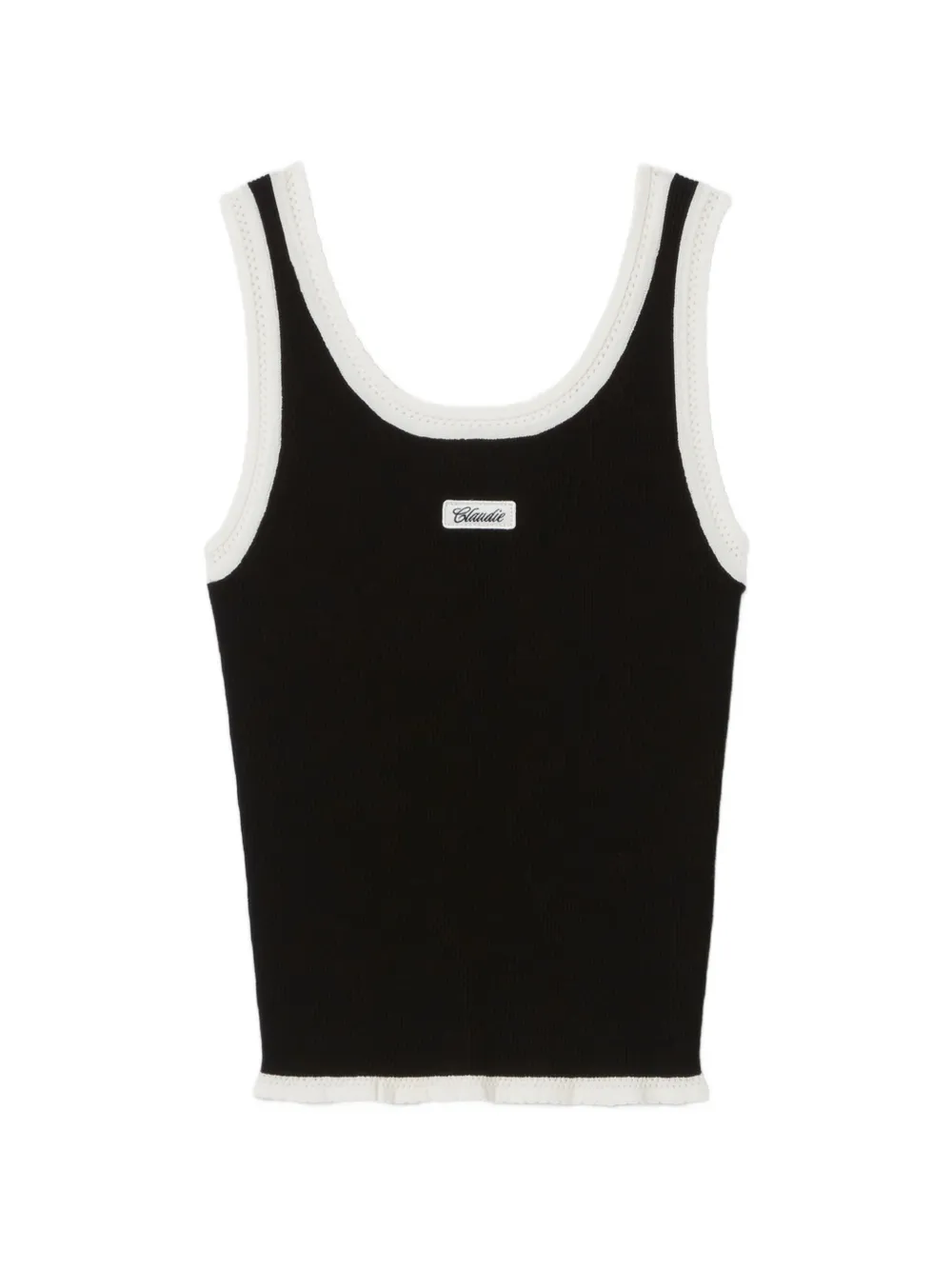 Claudie Pierlot ribbed contrast-trim tank top - Nero