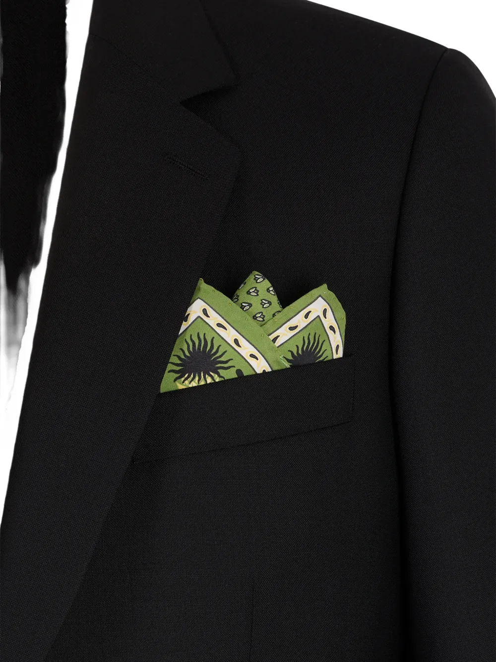 FURSAC bordar-detail pocket square - Groen