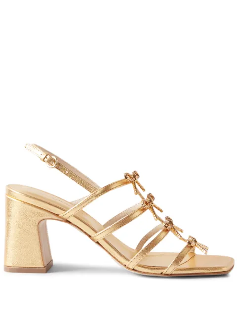 Claudie Pierlot bow-embellished metallic-leather sandals
