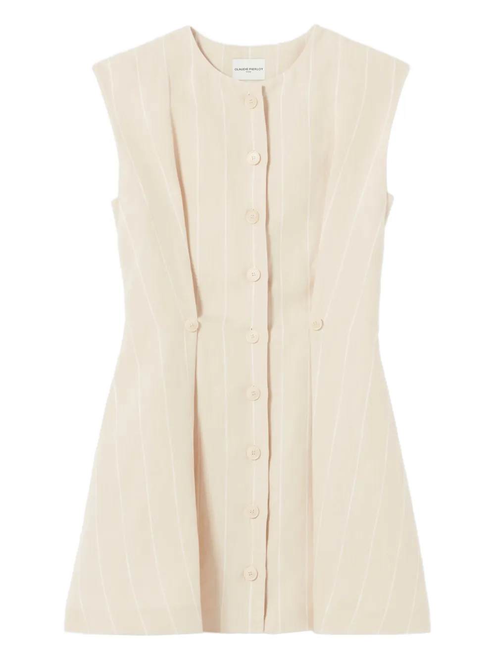 Claudie Pierlot buttoned striped mini dress - Toni neutri