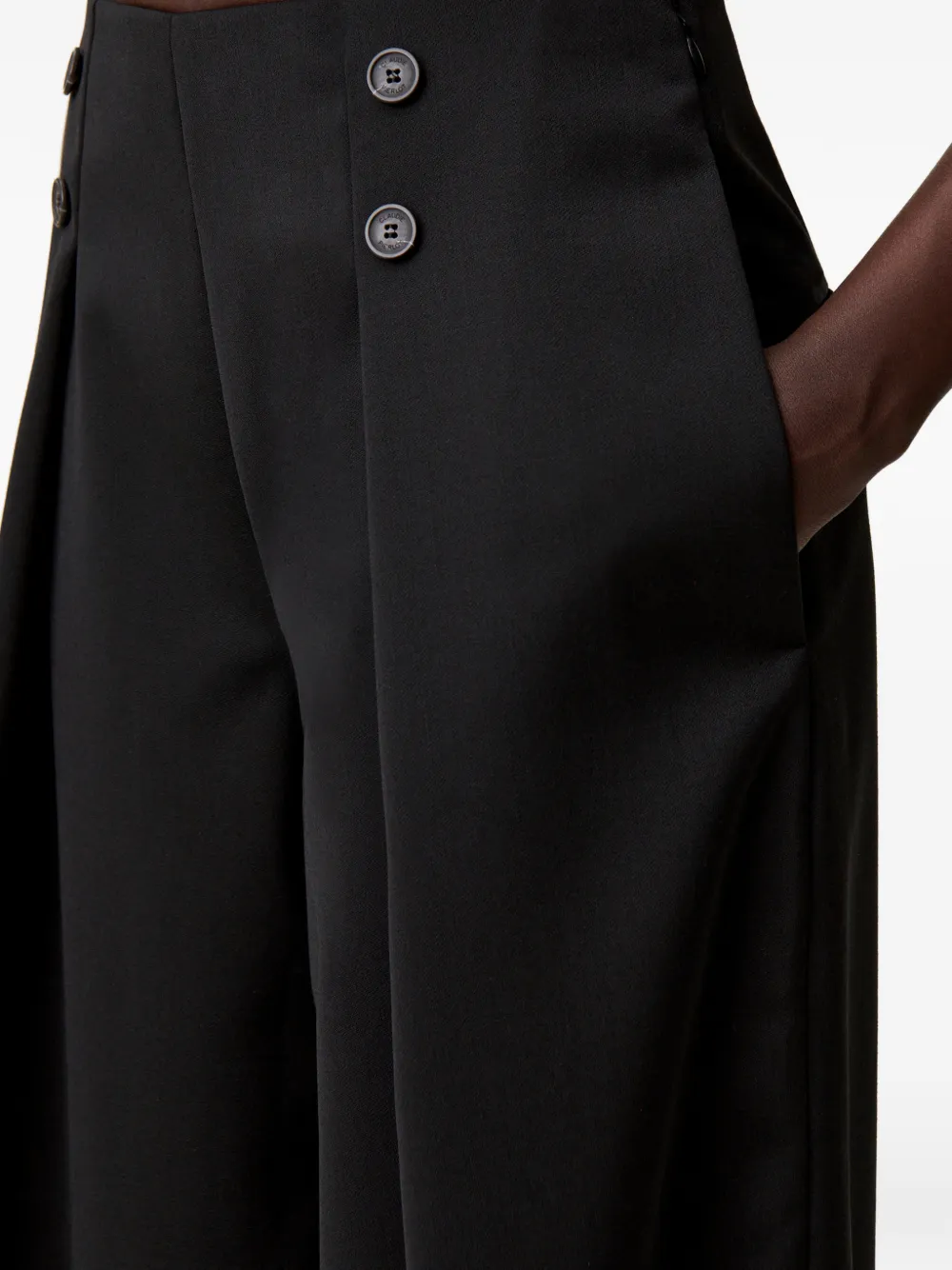 Claudie Pierlot Plooibroek met knoopdetail Zwart