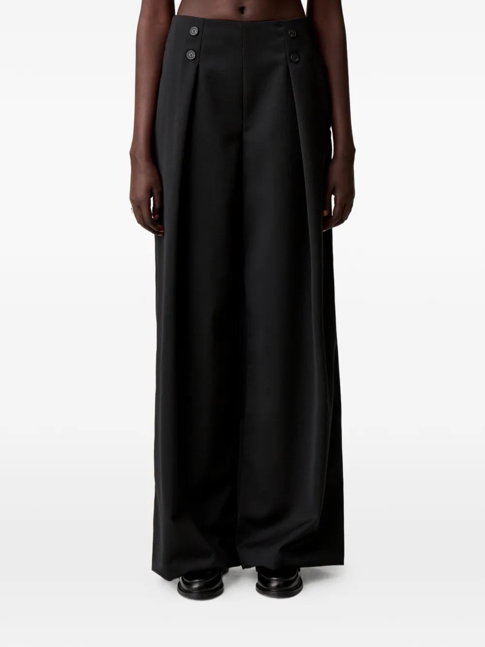 Claudie Pierlot Plooibroek met knoopdetail Zwart