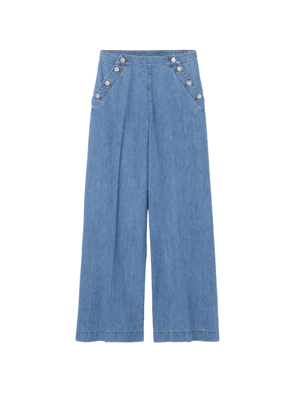 Claudie Pierlot buttoned wide-leg jeans - Blu