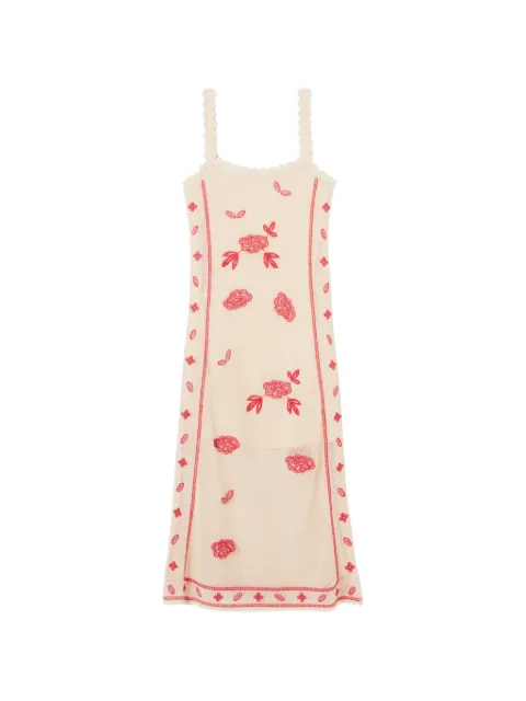 Claudie Pierlot floral-embroidery knitted midi dress