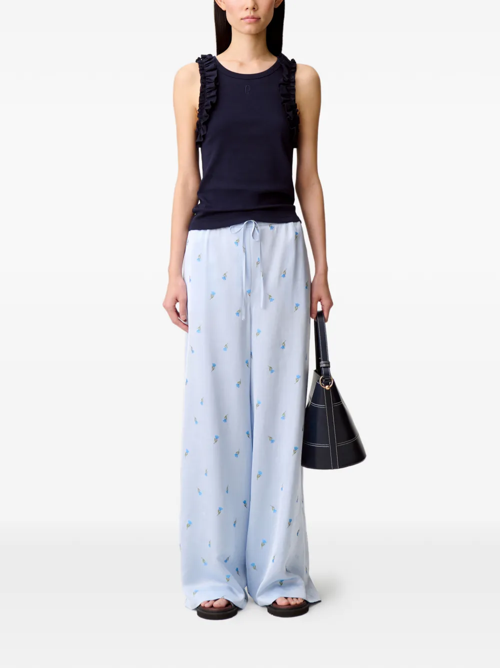  Claudie Pierlot Ruffled-trim Top - Blue 