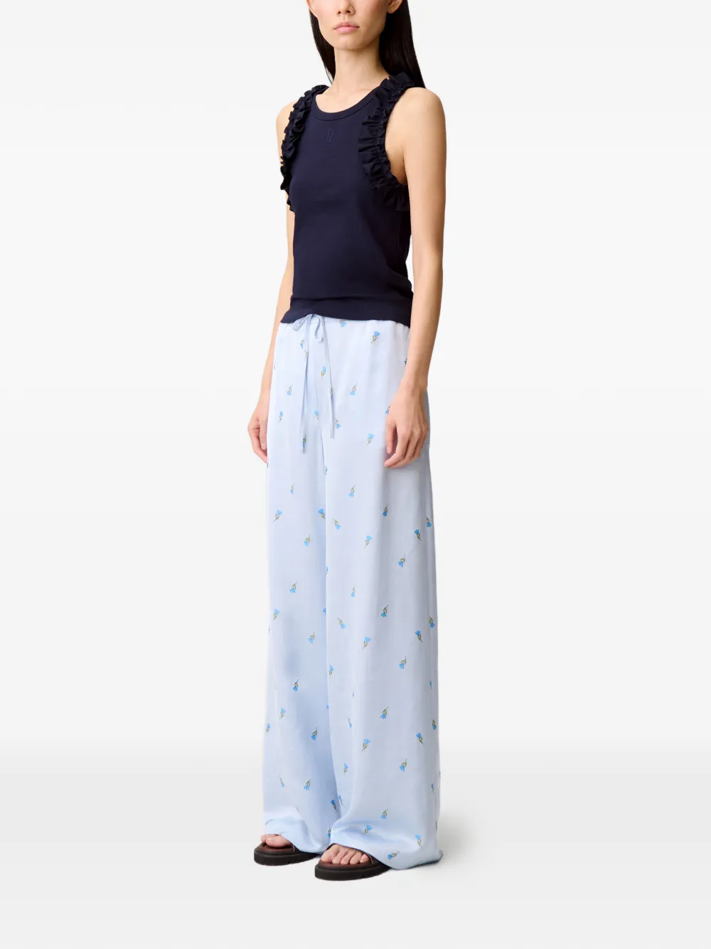  Claudie Pierlot Ruffled-trim Top - Blue 