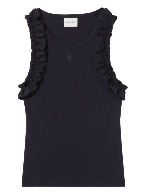 Claudie Pierlot ラッフルトリム トップ | ブルー | FARFETCH JP