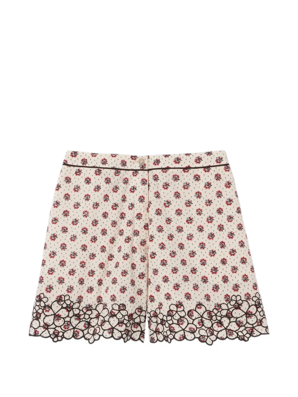 Claudie Pierlot floral-print embroidered shorts - Toni neutri