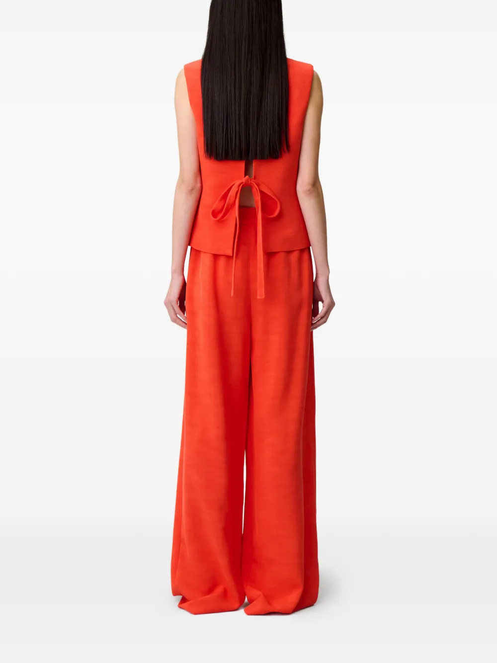 Claudie Pierlot Gilet met knoopsluiting en gestrikte rug Oranje
