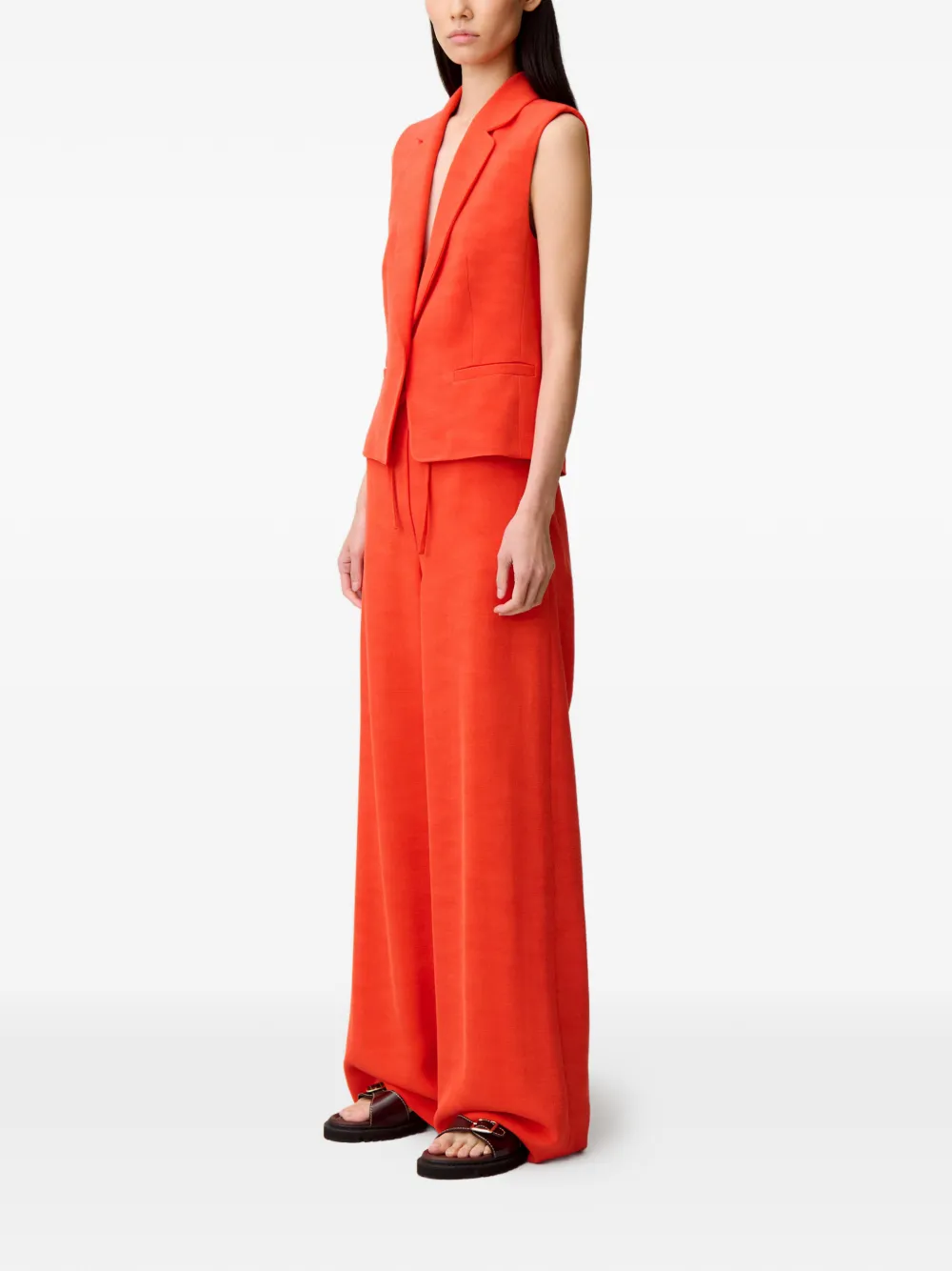 Claudie Pierlot Gilet met knoopsluiting en gestrikte rug Oranje