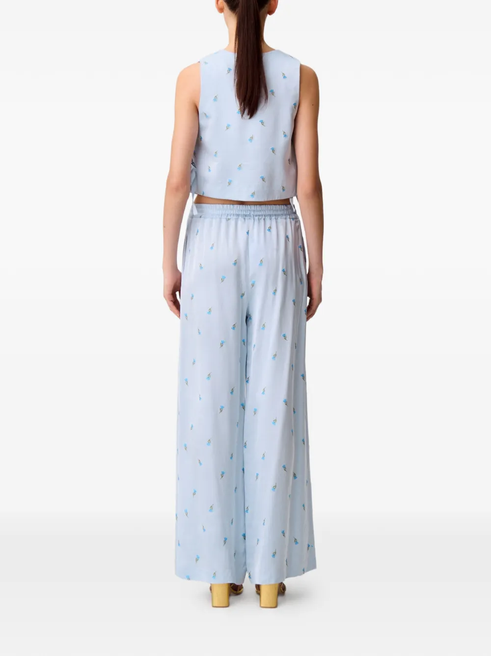 Floral-Pattern Palazzo Trousers