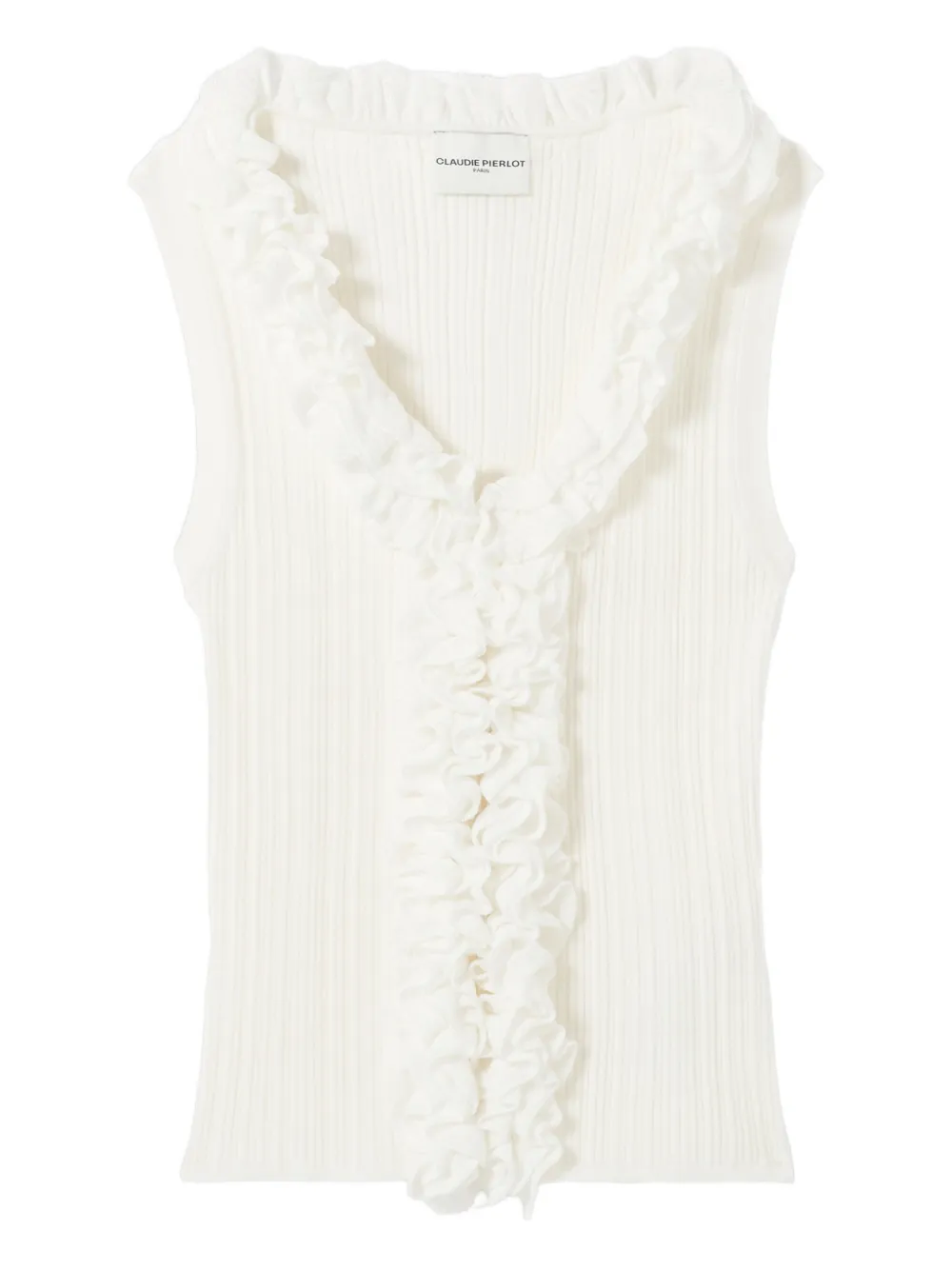 Claudie Pierlot Top con ruches - Bianco