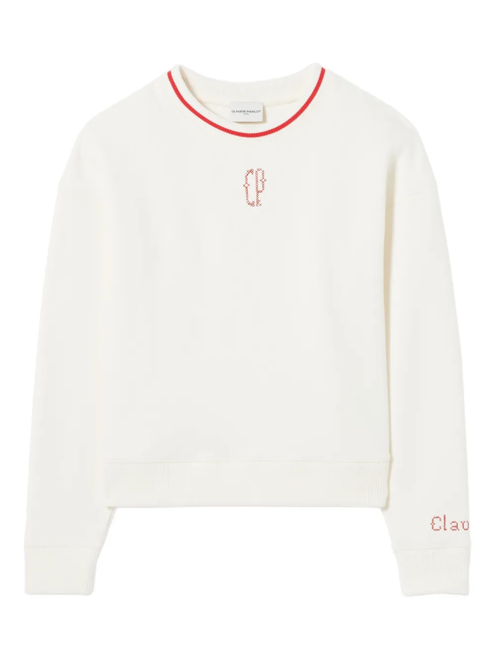 Claudie Pierlot embroidered-detail ribbed sweater - Toni neutri