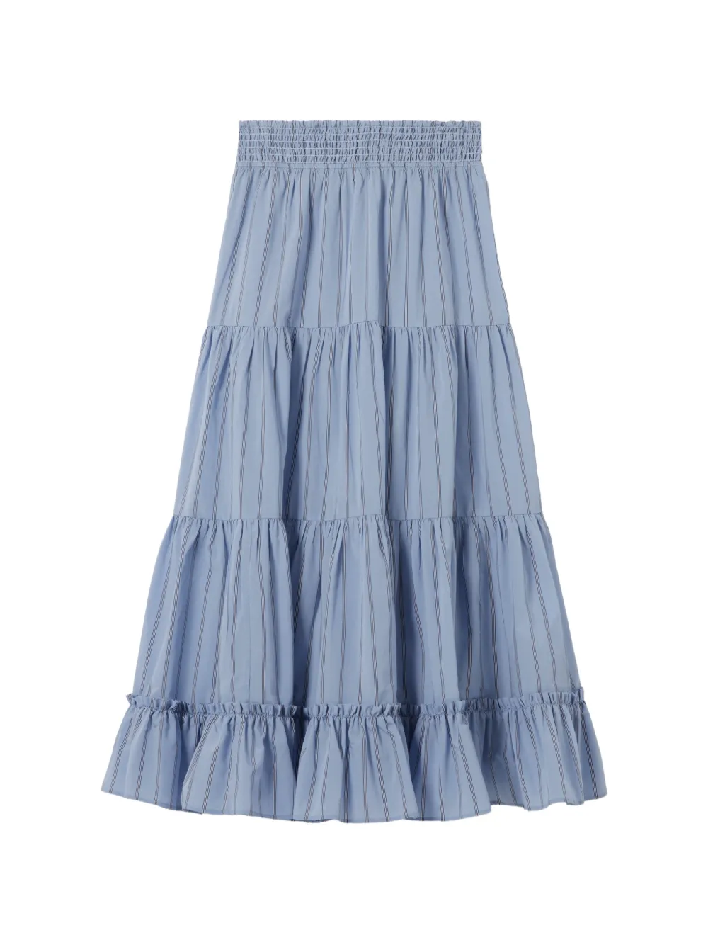 Claudie Pierlot striped ruffled-tiers A-line skirt - Blu